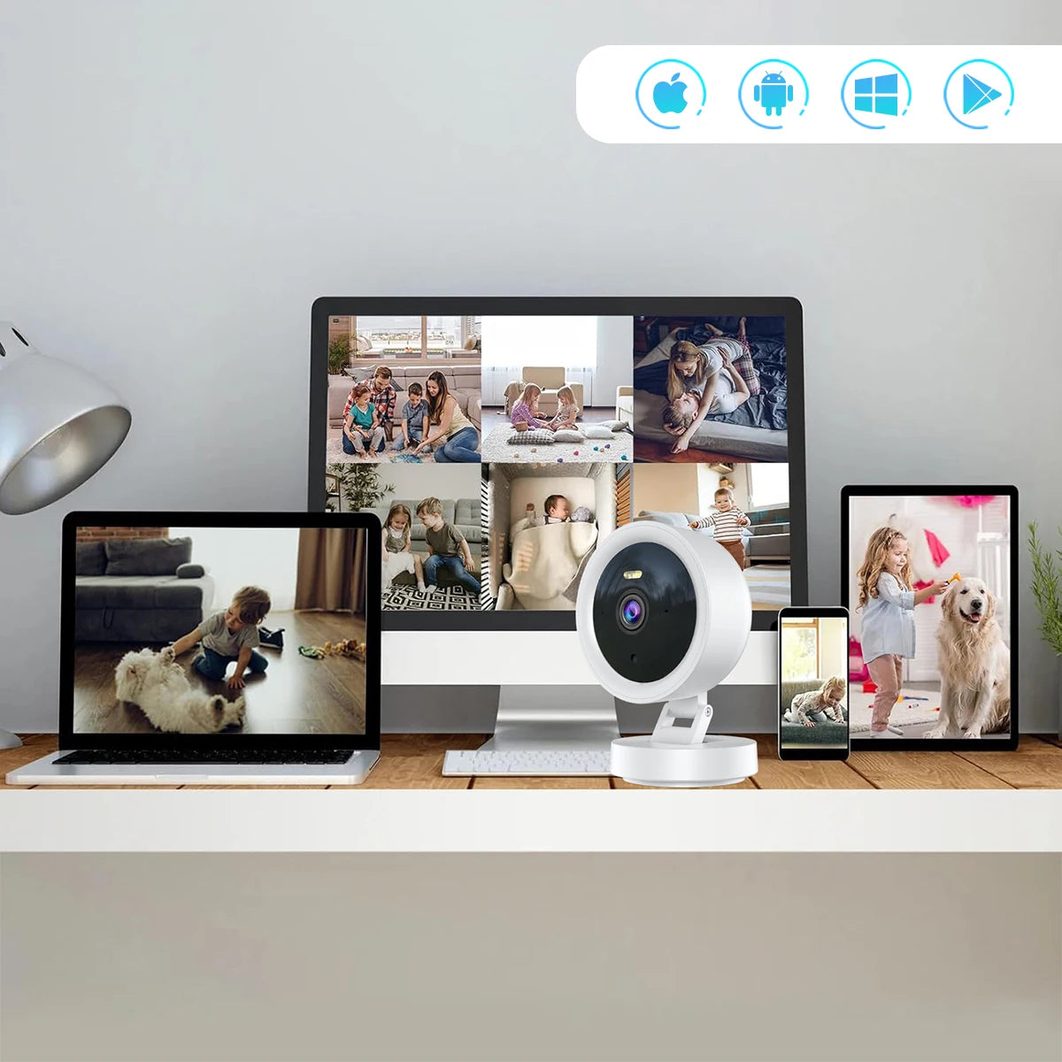 1080P WiFi Camera IP Surveillance Camera Security Baby Monitor 2MP CCTV Audio Video Color Night Vision AI Detect iCSee Mini Cam - AMULET RING STORE