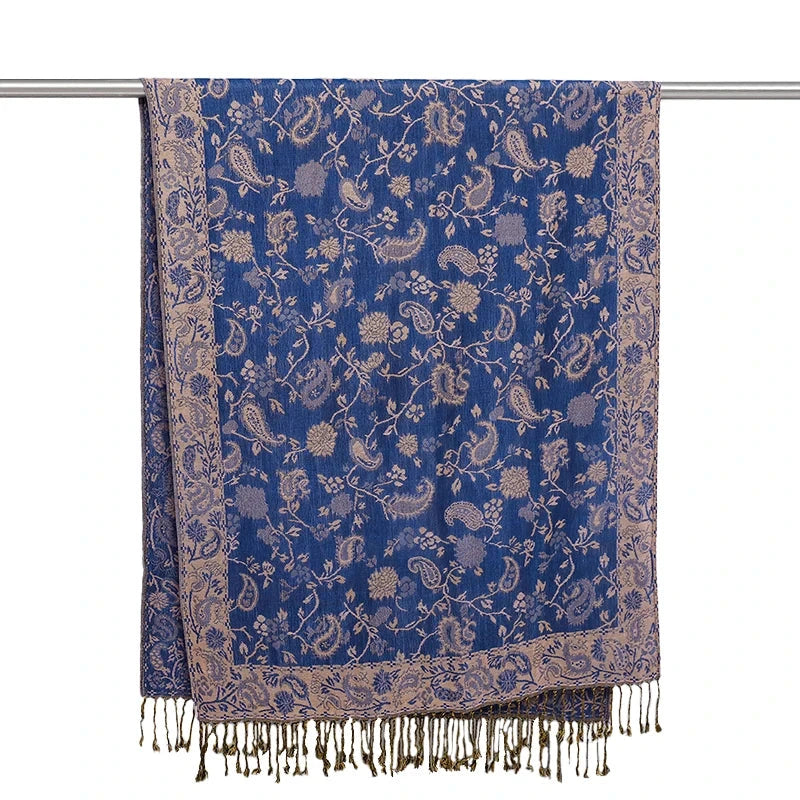 Fashion Autumn Colorful Cashmere Scarf Shawl for Women Pashmina Floral Wrap Female Thick Blanket Soft Bufanda Kerchief