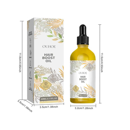 OUHOE Hair Boost Oil Dense Hair 2.11fl.oz (60ml) Makes Hair Thicker Healthier Promoting Hair Regeneration Caring Essential Oils