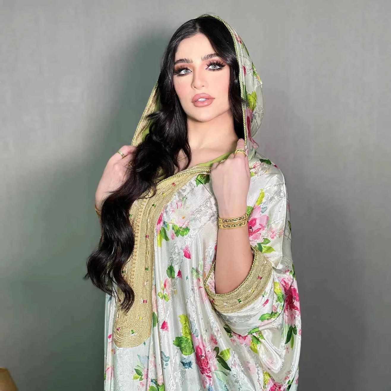 Moroccan Kaftans Wholesale Dubai Abaya Islamic Clothing Muslim Ladies Dresses Lace Embroidery Arabic Abaya Dress