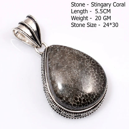Genuine Labradorite Antique  Pendant Hand Made Women Jewelry Gift
