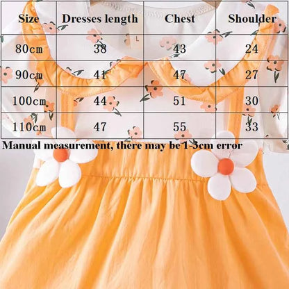 (0-3 Years) Cute Summer Baby Girls Dress Short Sleeve Flower Child Dress Peter Pan Collar Cool Princess Dress