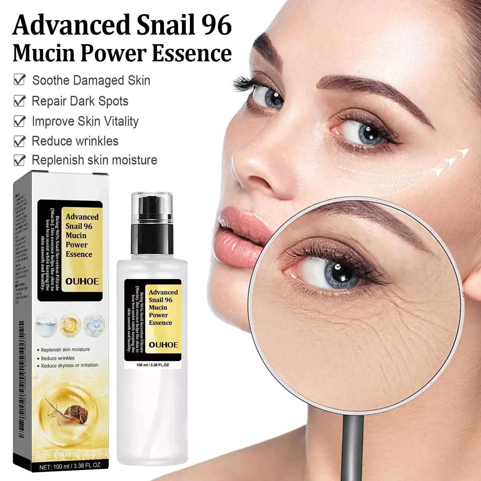 Snail Mucin Repair Essence Water Skin Toner Moisturizing Brightening Hyaluronic Acid Prime Deep Nourishing Skin Care Smoothing