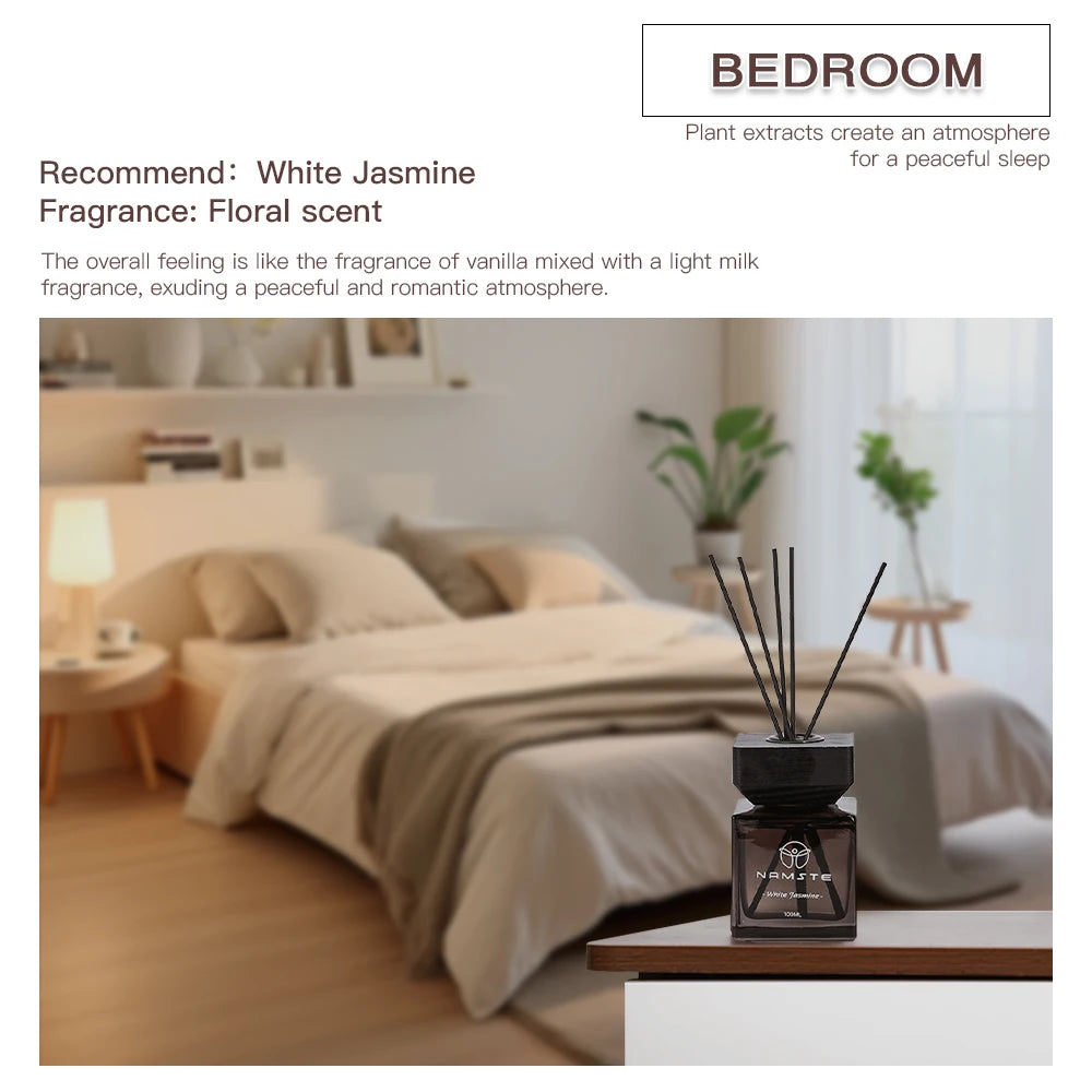 NAMSTE 100ML Reed Diffuser Stick Fragrance oil Aromatherapy Flameless Hotel Home SPA Aromatherapy Air Freshener Fragrance Scent - AMULET RING STORE