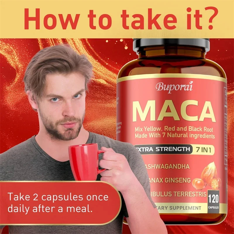 Maca Root Capsules - Improve Athletic Performance and Endurance, Improve Mood, Boost Energy Production, and Strengthen ImmunityS - AMULET RING STORE