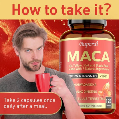 Maca Root Capsules - Improve Athletic Performance and Endurance, Improve Mood, Boost Energy Production, and Strengthen ImmunityS - AMULET RING STORE