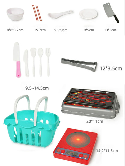 Kitchen Toys Set Kitchen Utensils Children's Simulation Education Pretend Play For Kids Girl Cooking Baby Cutting Fruit Cooking