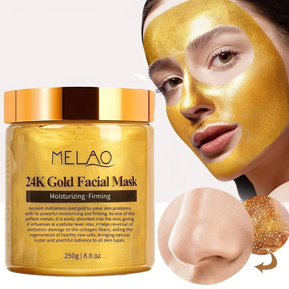 MELAO 24K Gold Face Mask Beauty Facemask Skin Remove France Golden Collagen Facial Moisturizing Masks - AMULET RING STORE