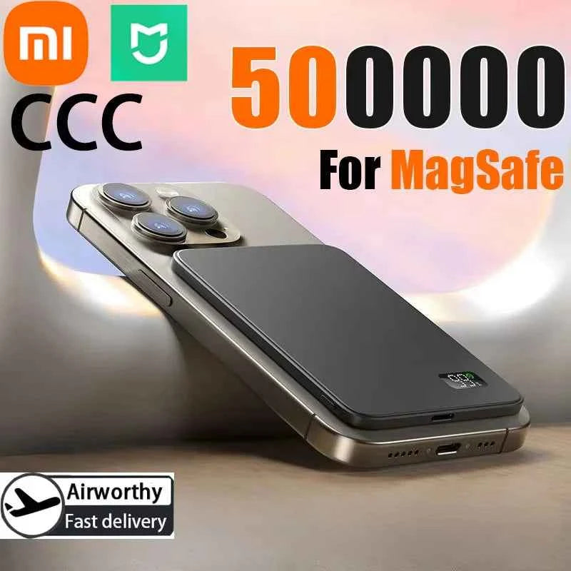 Xiaomi MIJIA 50000mAh Ultra Thin Power Bank for Magnetic Wireless Fast Charging LED Display Portable Battery For iPhone Samsung