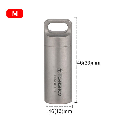 Tomshoo Titanium Mini Sealed Waterproof Storage Pill Box Perfume Case Pendants EDC Tools Eco-friendly Home Outdoor Pill Box - AMULET RING STORE