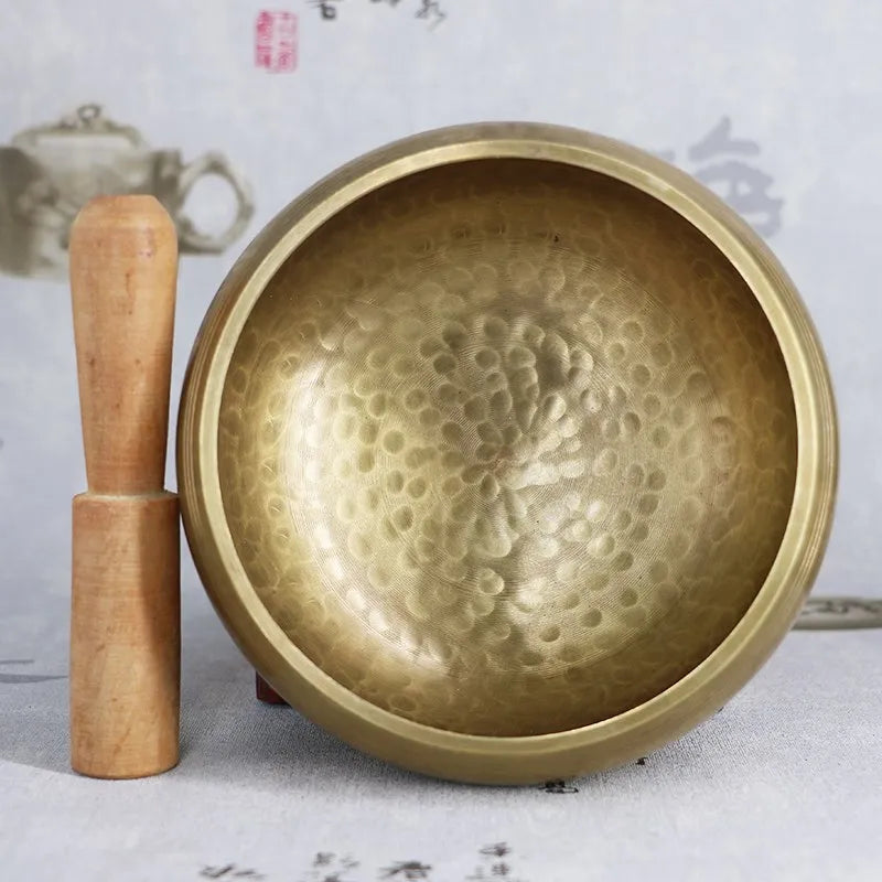 Nepal handmade Singing Bowl Tibet Buddha Sound Bowl Yoga Meditation Chanting Brass Chime Handicraft Music Therapy Tibetan - AMULET RING STORE
