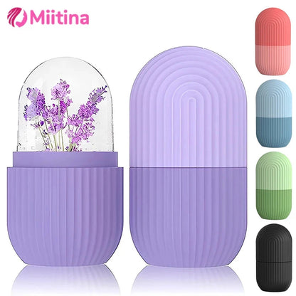 Silicone Cube Tray Shape Face Facial Ice Roller Massage Face Massage Roller Frozen Facial Reusable Ice Roller Beauty  Skin care