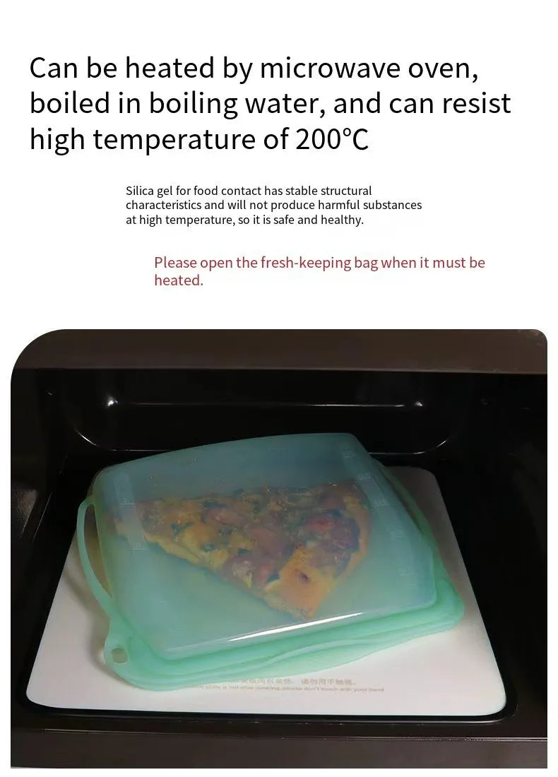 Silicone Zipper Bag,Kitchen Fresh-keeping Bags for Fruits and Vegetables,Portable Self-sealing Storage Bag for Daily Necessities - AMULET RING STORE