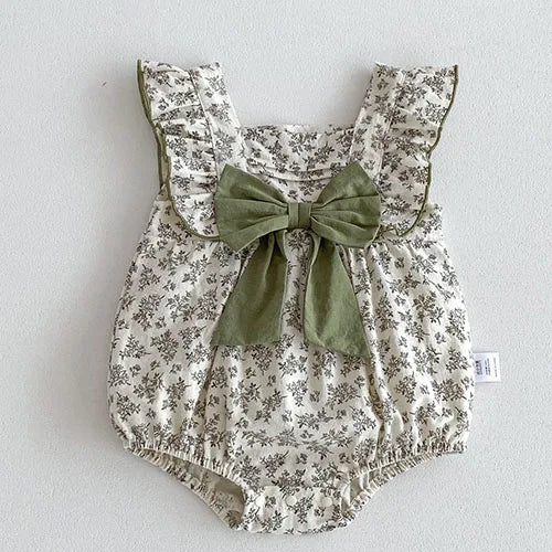 2024 New Summer Toddler Baby Girls Jumpsuit Sleeveless Cotton Solid Color Newborn Baby Girls Romper 0-24M Children Clothes - AMULET RING STORE