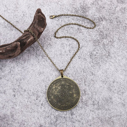 Seven Archangel Solomon Kabbalah Pendant Vintage Angel Seal Necklace Personality Men Amulet Jewelry Accessories