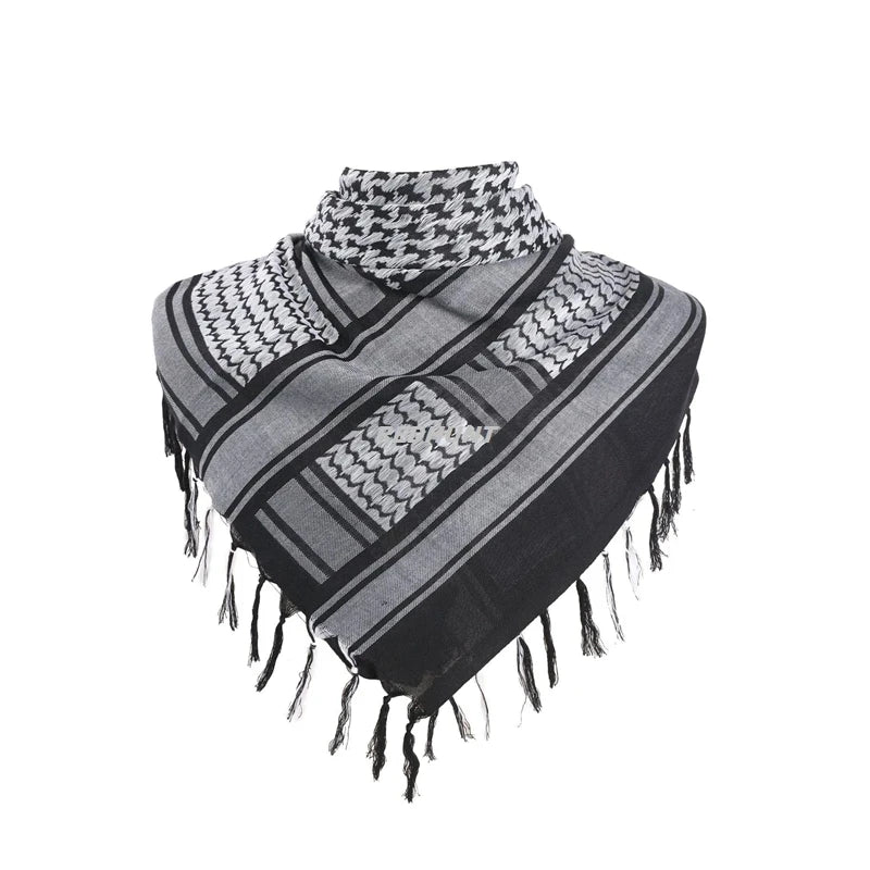 136X133CM Tactical Desert Shemagh Keffiyeh Arab Tessel Scarf Wrap Outdoor Windproof Dustproof Face Protective Scarf Men Women - AMULET RING STORE