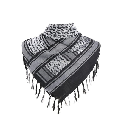 136X133CM Tactical Desert Shemagh Keffiyeh Arab Tessel Scarf Wrap Outdoor Windproof Dustproof Face Protective Scarf Men Women - AMULET RING STORE