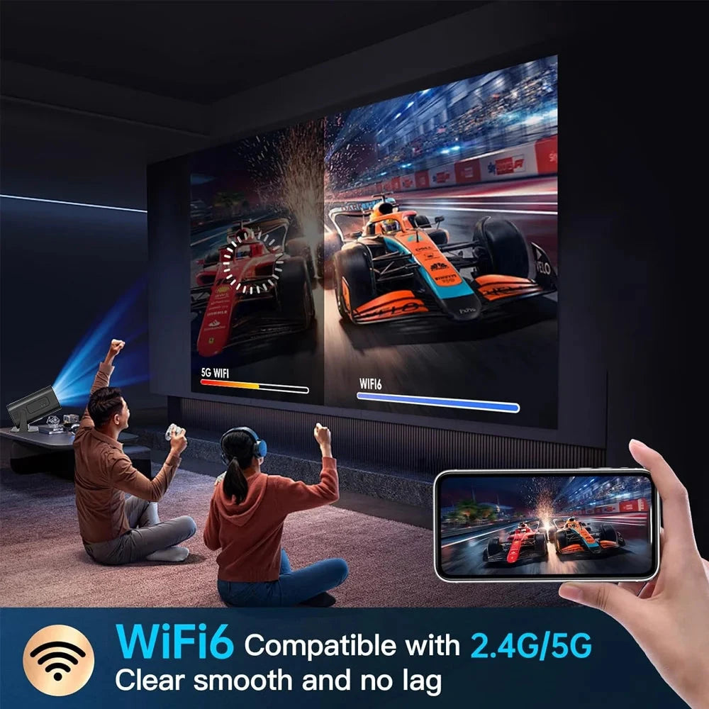 HP330 Portable LED Short Focus Projector 210Ansi 1280*720P Android 11 BT5.0 WIFI Allwinner H716 Halloween Gift Proyector