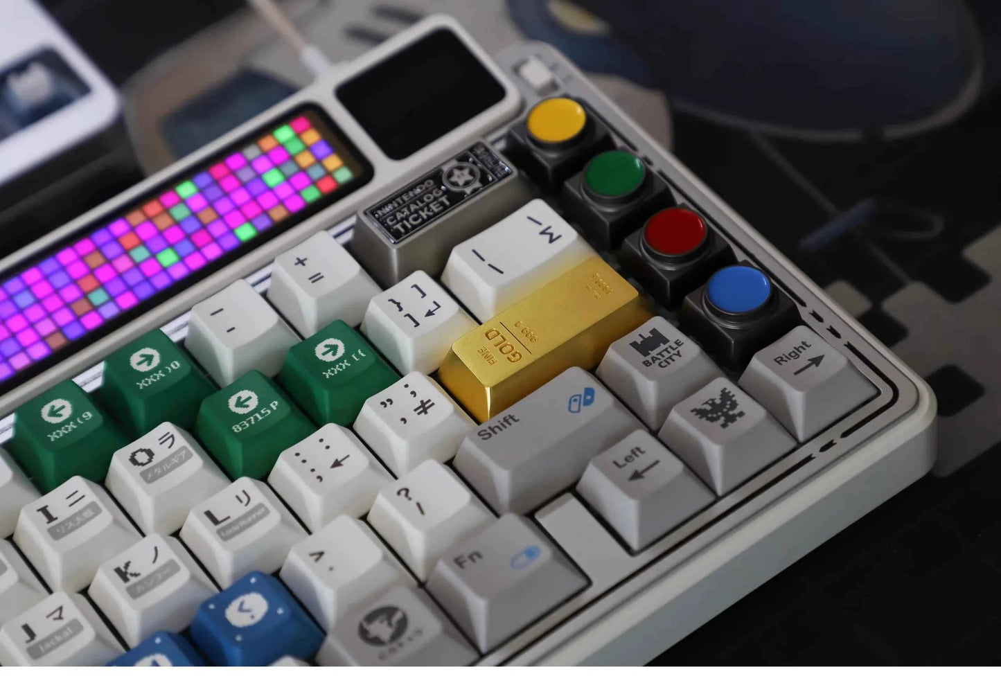 Gold Bar Shape Theme Keycaps Set Zinc Alloy Enter Key Cherry Profile Custom Original Handmade Keycaps for Mechanical Keyboard