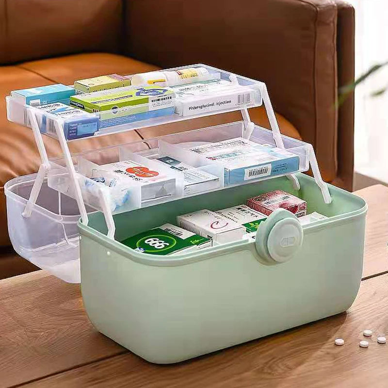 Large Capacity Family Medicine Organizer Box Portable First Aid Kit Medicine Storage Boxes Organizers Plastic Organizing Home - AMULET RING STORE