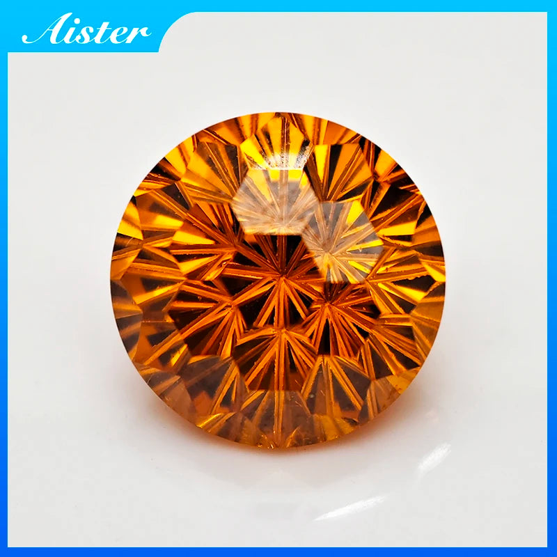 New Partschinite 5.0-12.0mm Round Pyrotechnic Cut Cubic Zirconia Stones Loose Gemstone for Jewelry Making