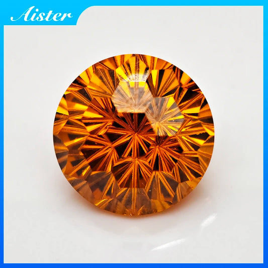 New Partschinite 5.0-12.0mm Round Pyrotechnic Cut Cubic Zirconia Stones Loose Gemstone for Jewelry Making