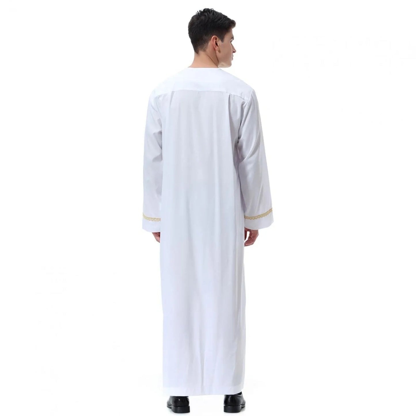 Muslim Fashion Men Jubba Thobes Arabic Pakistan Dubai Kaftan Abaya Robes Islamic Clothing Saudi Arabia Black Long Blouse Dress