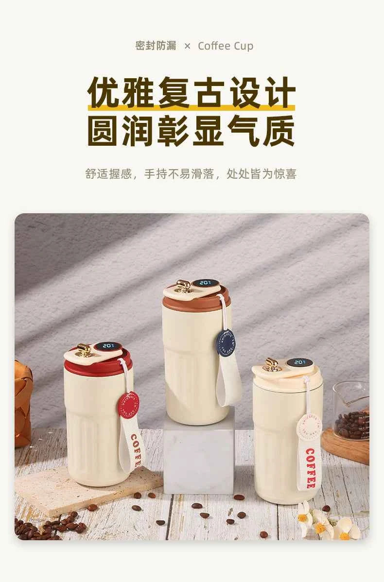 460ml Thermos Bottle Smart Display Temperature 316 Stainless Steel Vacuum Cup Office Coffee Cup Business Portable Thermal Mug
