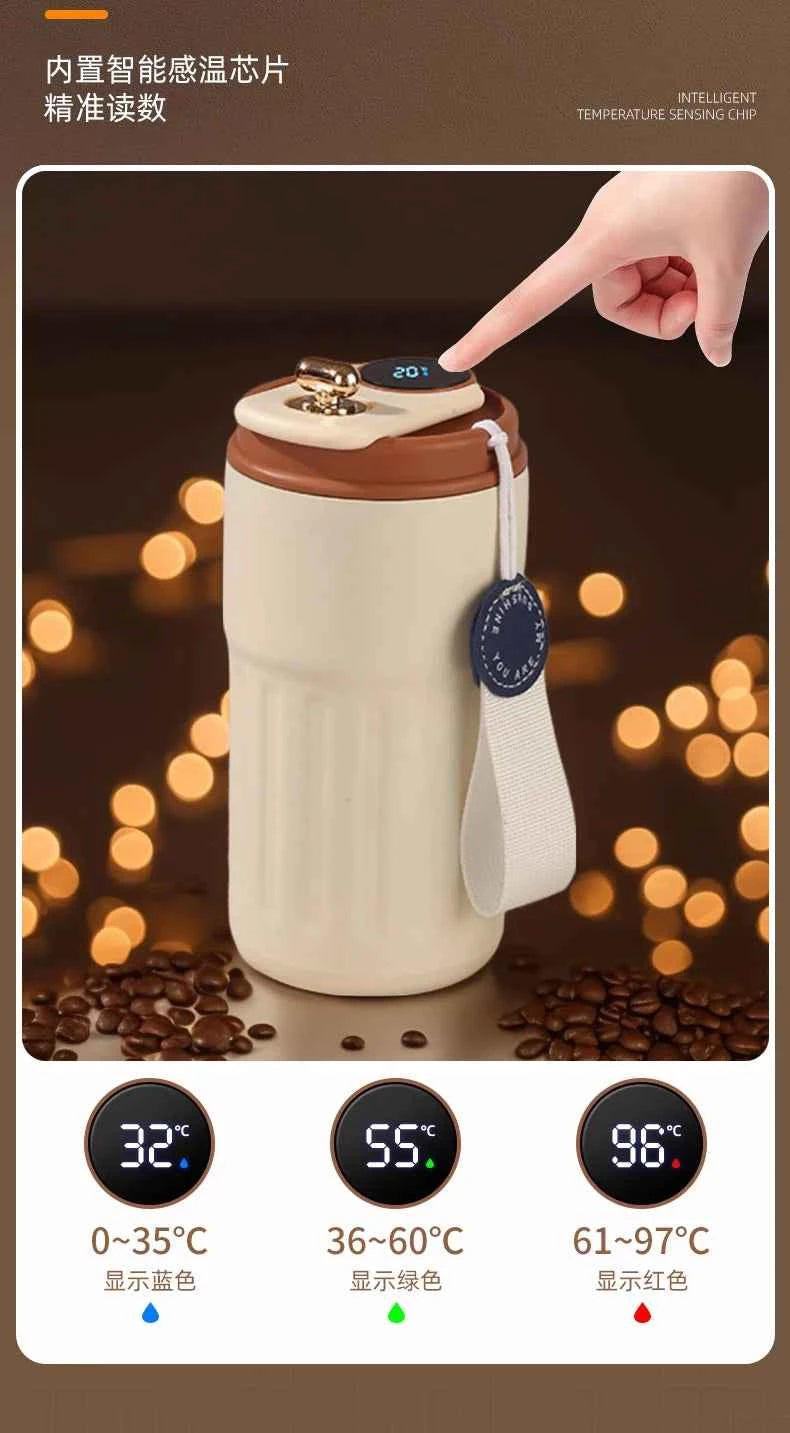 460ml Thermos Bottle Smart Display Temperature 316 Stainless Steel Vacuum Cup Office Coffee Cup Business Portable Thermal Mug