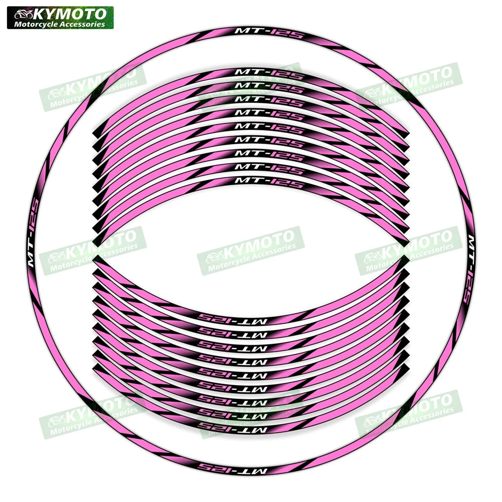 For Yamaha MT-125 MT125 motorcycle 17 inch front and rear wheel stickers modified waterproof reflective wheel rim stickers