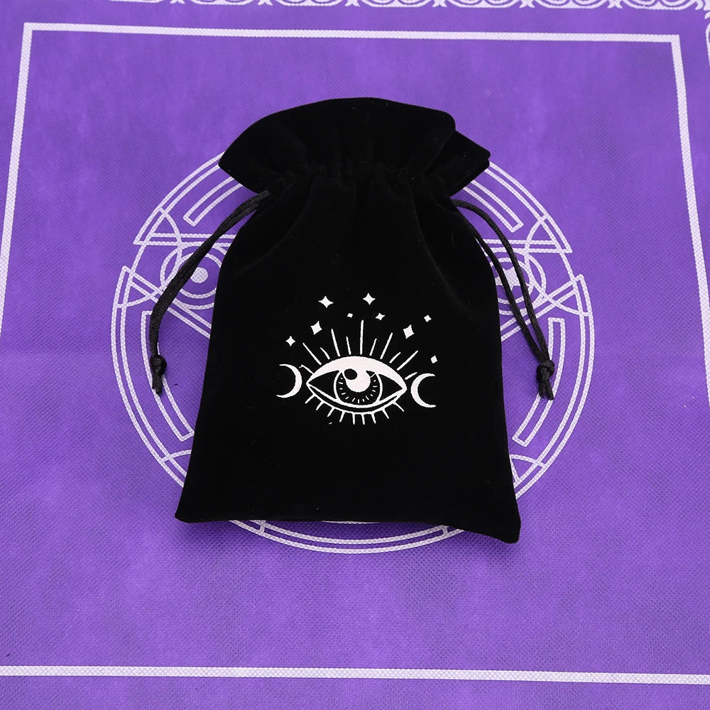Tarot Card Bag Composite Fleece Drawstring Storage Bag Tarots Storage Bag Dice Bag Rune Jewelry Pouch Christmas Party Gift Pouch - AMULET RING STORE
