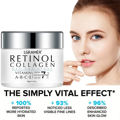 Retinol Face Cream Moisturizing Nourishing Wrinkle Remover Collagen Hyaluronic Acid Shrink Pores Firming Skin Care Cosmetic - AMULET RING STORE