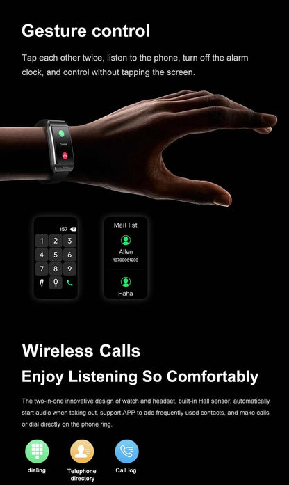 LIGE 2 In 1 TWS Headset Smart Watch 1.57" Men Women GPS Sports Fitness ECG Heart Rate Watches Bluetooth Call Music Smartwatch