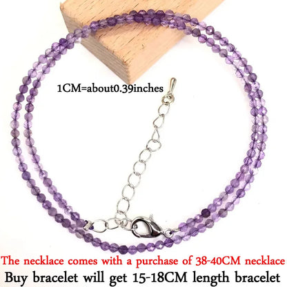 2-3mm Natural Stone Beaded Necklace Handmade Mini Tourmaline lapis crystal Energy Healing Female Bracelet for Women Jewelry Gift - AMULET RING STORE