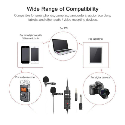 BOYA BY-M1 Condenser Lavalier Lapel Clip-on Microphone 3.5mm TRRS 6M Mic For PC iphone DSLR Camera YouTube Recording Streaming