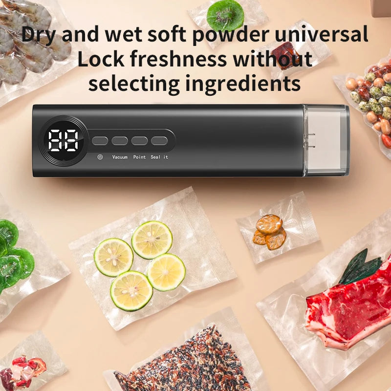 RS-F183H Mini Wireless Food Vacuum Sealing Machine, Digital Multifunctional Charging Magnetic Heat Absorption Sealing Machine. - AMULET RING STORE