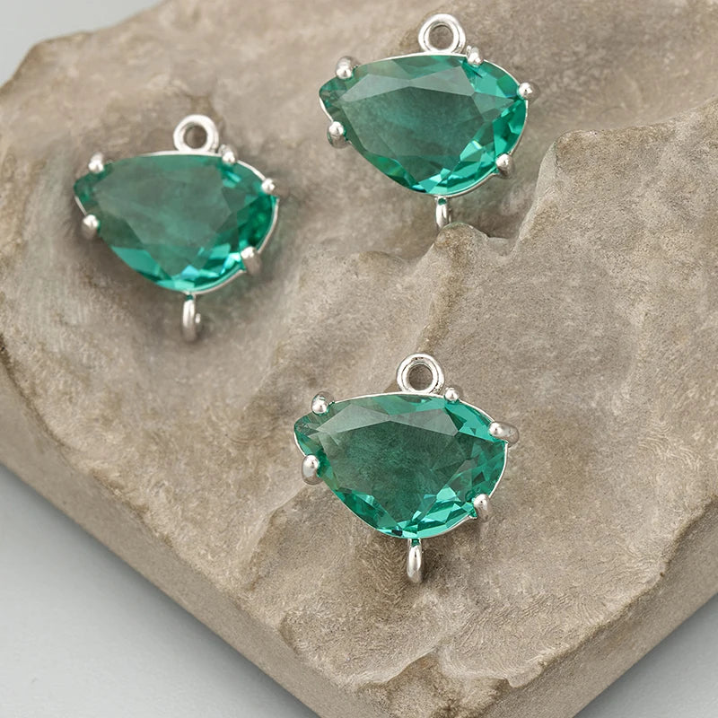 GUFEATHER ME92,jewelry accessories,18k gold rhodium plated,copper,glass,hand made,charms,diy pendants,jewelry making,6pcs/lot - AMULET RING STORE