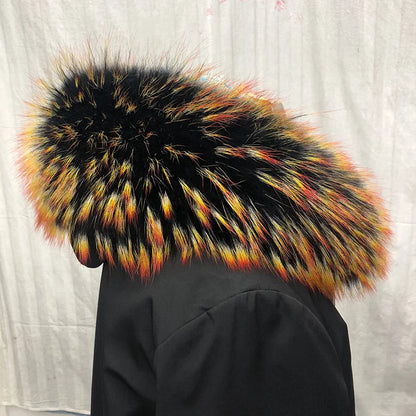 Raccoon Fur Collar 100% Real Fur Fashion Scarves For Ladies Neck Warmer Women Winter Natural Fur Scarf Decor White Fur Scarf