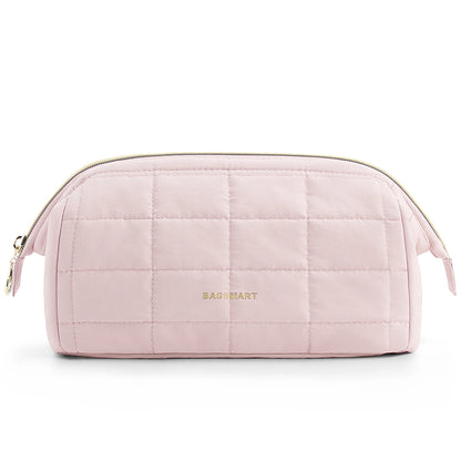 BAGSMART Makeup Bag Puffy Padded Make Up Bags for Women Makeup Organizer Case Wide-open Pouch Toiletry Bag Travel Essentials - AMULET RING STORE