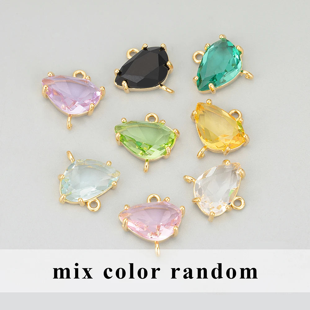 GUFEATHER ME92,jewelry accessories,18k gold rhodium plated,copper,glass,hand made,charms,diy pendants,jewelry making,6pcs/lot - AMULET RING STORE