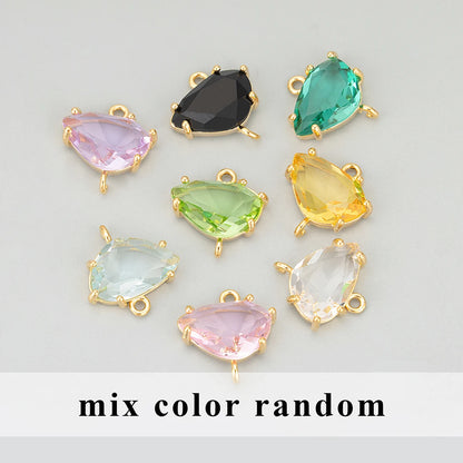 GUFEATHER ME92,jewelry accessories,18k gold rhodium plated,copper,glass,hand made,charms,diy pendants,jewelry making,6pcs/lot - AMULET RING STORE