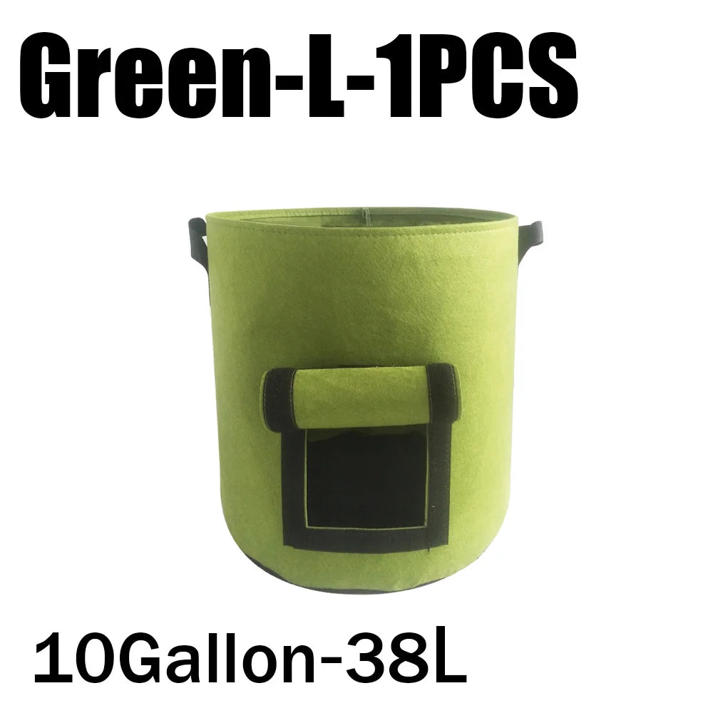 2 Size Felt plant grow bags nonwoven fabric garden potato pot greenhouse vegetable growing bags moisturizing vertical tools - AMULET RING STORE