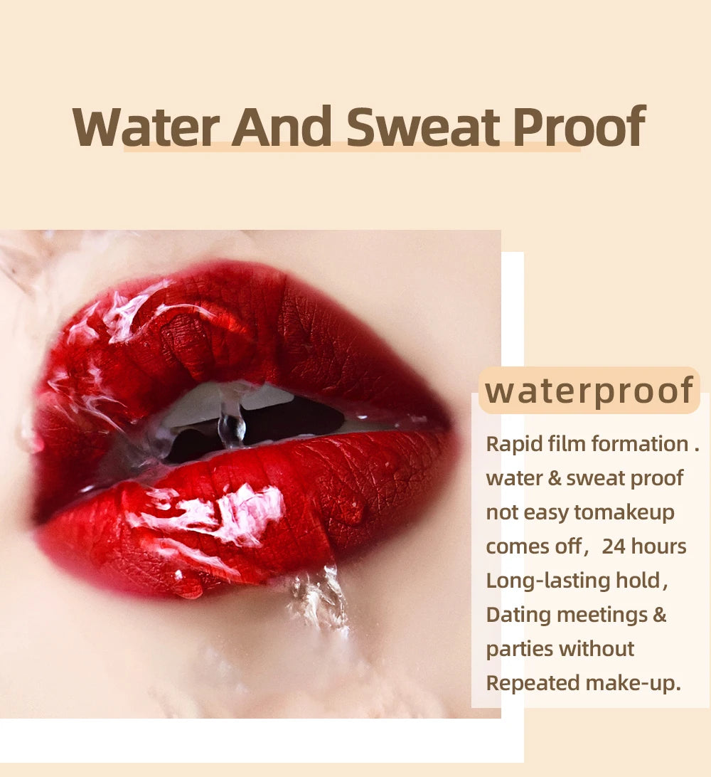QIBEST Matte Liquid Lipstick Waterproof Long Lasting Velvet Lip Gloss Tint Tube Matte Nude Pigment Red Lipgloss Lips Makeup - AMULET RING STORE