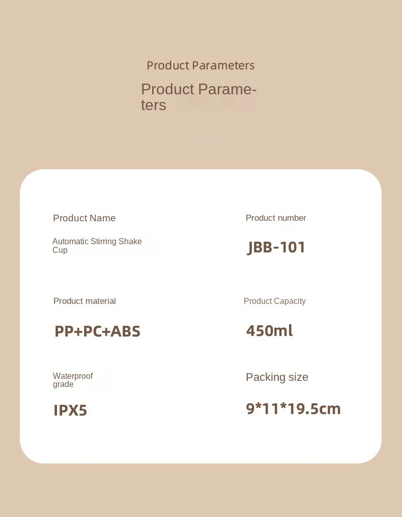 Electric Blender Cup Portable Blender Cup Milk Powder Protein Powder Blender Automatic Shaker Cup Home Travel Outdoor Sports Gym - AMULET RING STORE