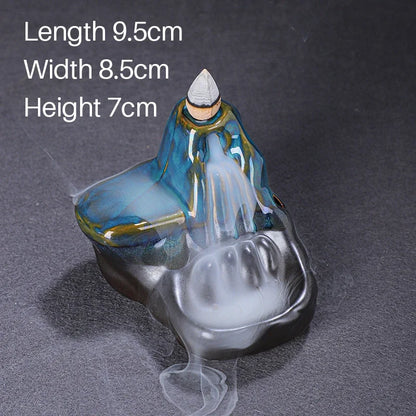 Backflow Incense Furnace, Aromatherapy Furnace, Hydroponic Cultivation of Green Plants, Home Religious Articles, Decor Line - AMULET RING STORE