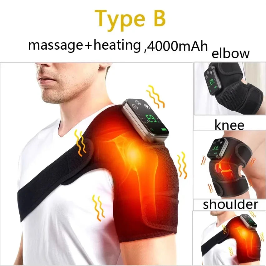 Electric Heating Heated Shoulder Brace Wrap Shoulder Massage Support Belt Strap with Adjustable of Heating - AMULET RING STORE