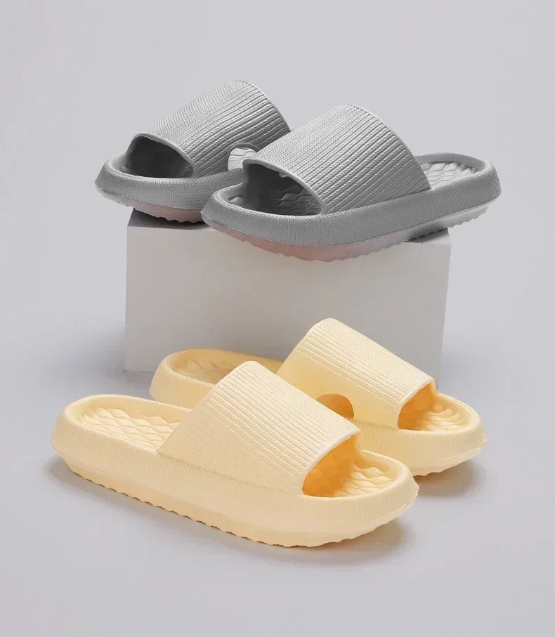 Women's Thick Platform Cloud Slippers EVA Soft Sole Pillow Slides Summer Beach Flip Flops Women Non Slip Bathroom Home Slippers - AMULET RING STORE