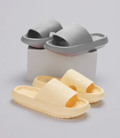 Women's Thick Platform Cloud Slippers EVA Soft Sole Pillow Slides Summer Beach Flip Flops Women Non Slip Bathroom Home Slippers - AMULET RING STORE