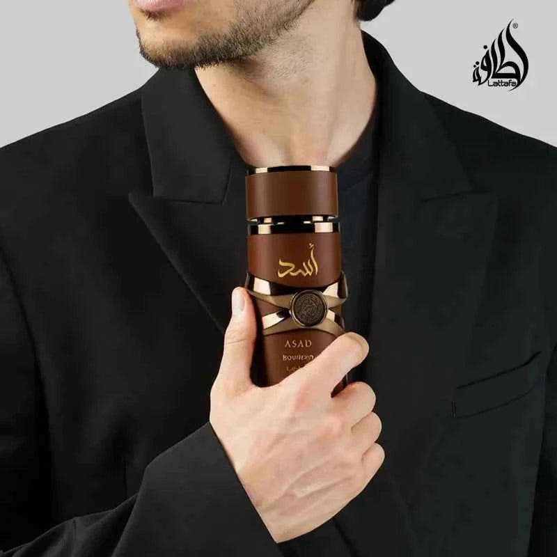 Lattafa Asad Bourbon Eau de Parfum Spray 100ml Original Arab Perfumes Lasting Oriental Spicy Pheromones Perfume Cologne Makeup