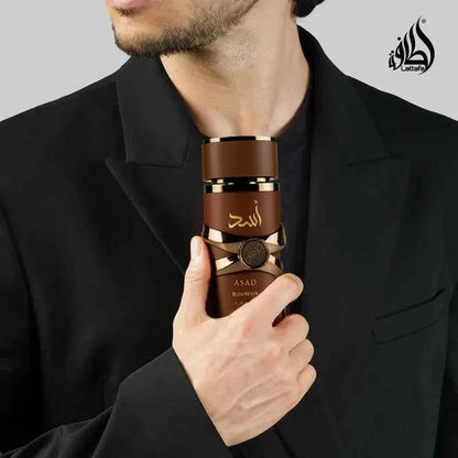 Lattafa Asad Bourbon Eau de Parfum Spray 100ml Original Arab Perfumes Lasting Oriental Spicy Pheromones Perfume Cologne Makeup